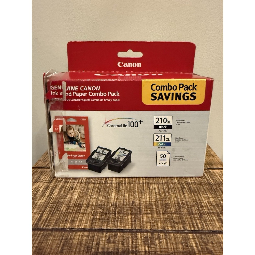 CANON CHROMALIFE COMBO PACK 210XL BLACK 211XL COLOR INK TANK TANKS + PHOTO PAPER